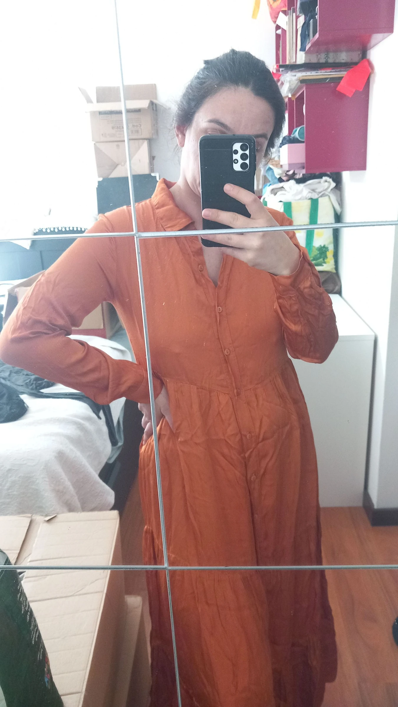 Vestido camisa laranja, Motel Fit's M/L – photo 10